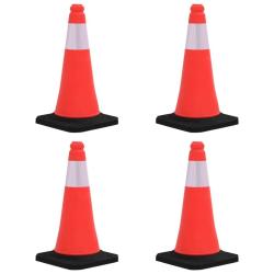 C&ocirc;nes de signalisation r&eacute;fl&eacute;chissants &agrave; base lourde 4 pcs 50 cm