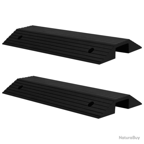 Rampes de seuil de pont 2 pcs 80x40x8 cm Caoutchouc alsavelo