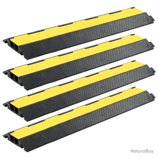 Rampe de protection de c�ble 4 pcs 2 canaux caoutchouc 101,5 cm