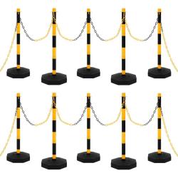 poteaux &agrave; cha&icirc;ne avec cha&icirc;ne en plastique 10 m alsavelo