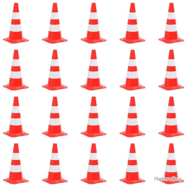 C�nes de signalisation r�fl�chissants 20pcs Rouge et blanc 50cm alsavelo