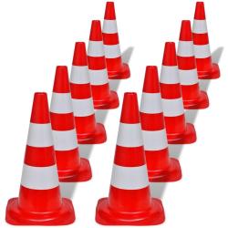 C&ocirc;ne de signalisation r&eacute;fl&eacute;chissant 10 pcs 50 cm Rouge et blanc