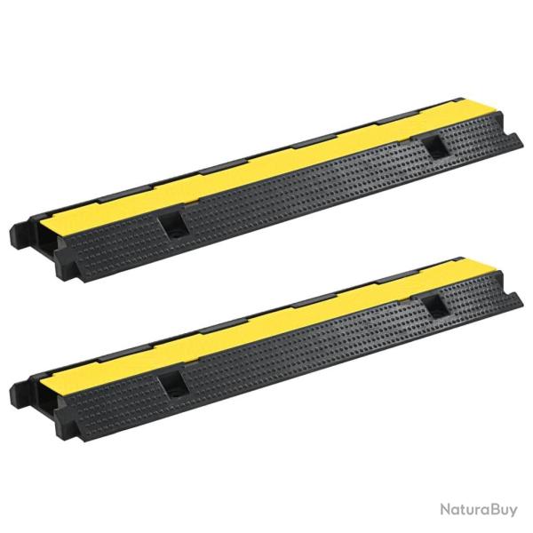 Rampe de protection de c�ble 2 pcs 1 canal caoutchouc 100 cm