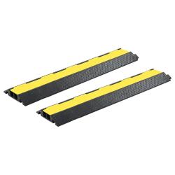 Rampes de protection de c&acirc;ble 2 pcs 2 canaux caoutchouc 101,5cm