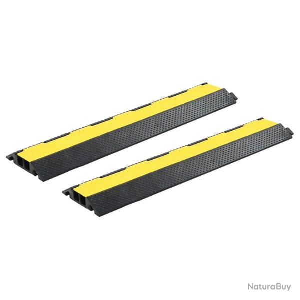 Rampes de protection de c�ble 2 pcs 2 canaux caoutchouc 101,5cm