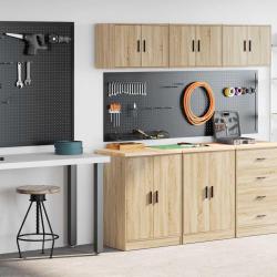 Armoires de garage 2 pcs ch&ecirc;ne sonoma bois d'ing&eacute;nierie