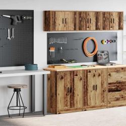 Armoires de garage 2 pcs vieux bois bois d'ing&eacute;nierie alsavelo