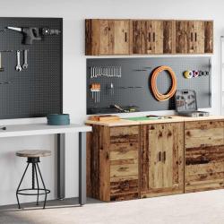 Armoires de garage 2 pcs vieux bois bois d'ing&eacute;nierie