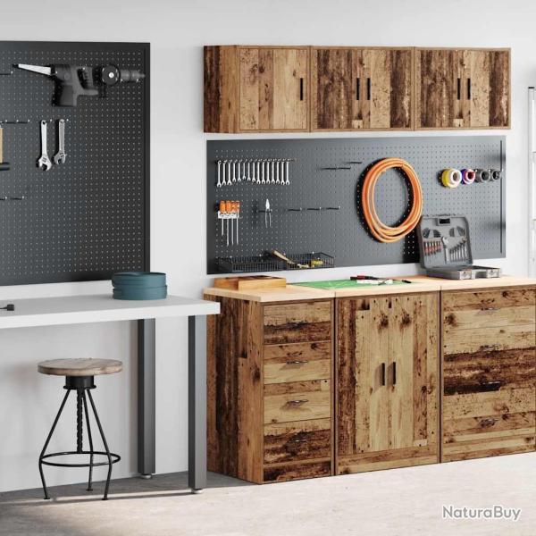 Armoires de garage 2 pcs vieux bois bois d'ing�nierie