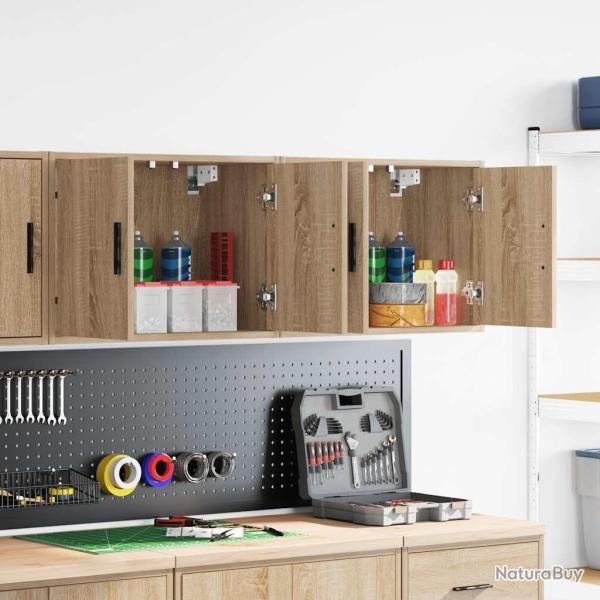 Armoires murales de garage 2 pcs ch�ne sonoma bois d'ing�nierie