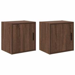 Armoires murales de garage 2 pcs ch&ecirc;ne marron bois d'ing&eacute;nierie