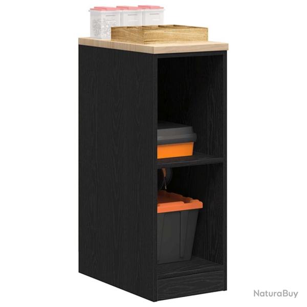 Armoire de rangement de garage noir 30x51x85 cm bois de pin alsavelo