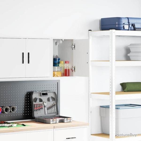 Armoire murale de garage blanc bois d'ing�nierie alsavelo