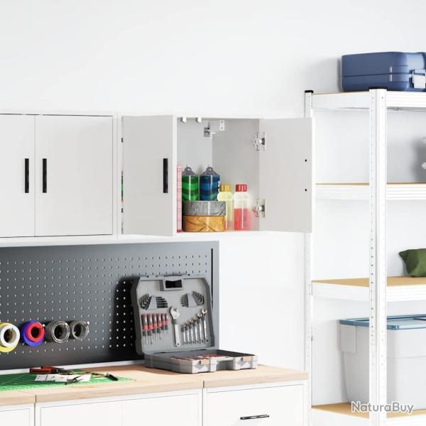 Armoire murale de garage blanc bois d'ing�nierie