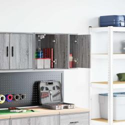 Armoires murales de garage 2 pcs sonoma gris bois d'ing&eacute;nierie