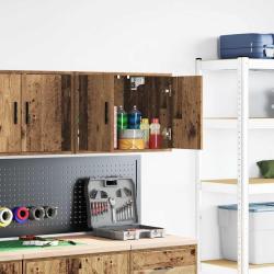 Armoire murale de garage vieux bois bois d'ing&eacute;nierie