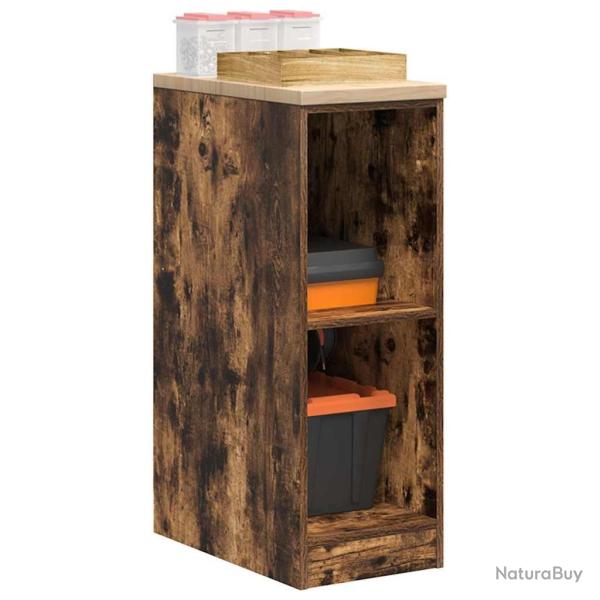 Armoire de rangement de garage ch�ne fum� 30x51x85 cm bois pin