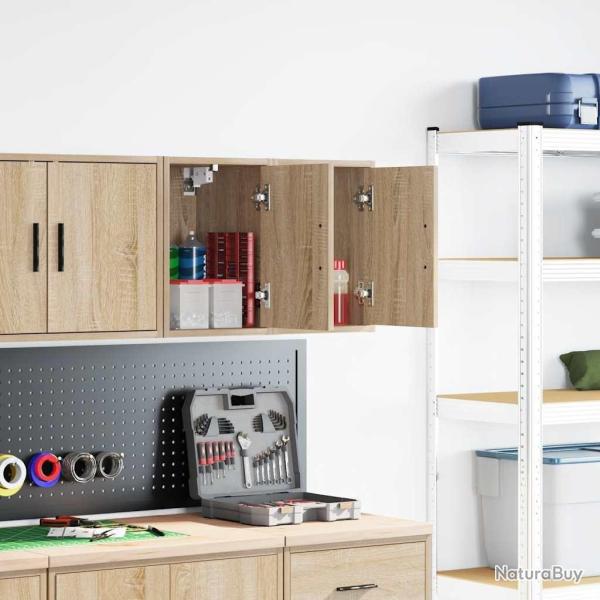 Armoires murales de garage 2 pcs ch�ne sonoma bois d'ing�nierie