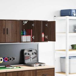 Armoires murales de garage 2 pcs ch&ecirc;ne marron bois d'ing&eacute;nierie