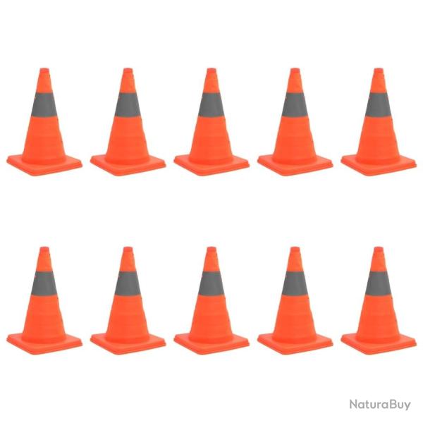 C�nes de signalisation escamotables 10 pcs 42 cm