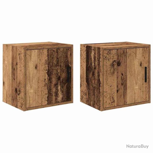 Armoires murales de garage 2 pcs vieux bois bois d'ing�nierie alsavelo