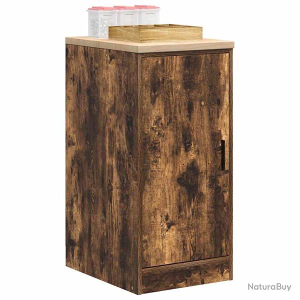 Armoire de rangement de garage chne fum 40x51x85 cm bois pin alsavelo