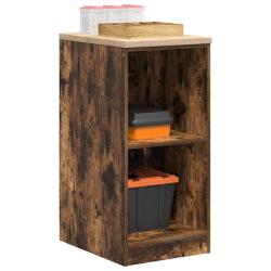 Armoire de rangement de garage ch&ecirc;ne fum&eacute; 40x51x85 cm bois pin
