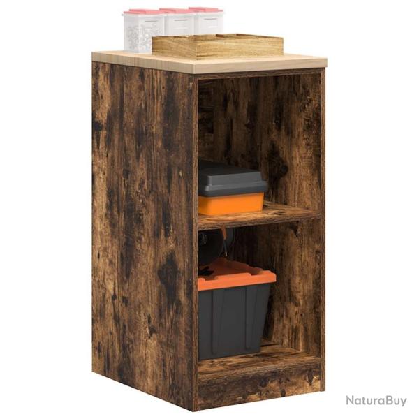 Armoire de rangement de garage chne fum 40x51x85 cm bois pin alsavelo