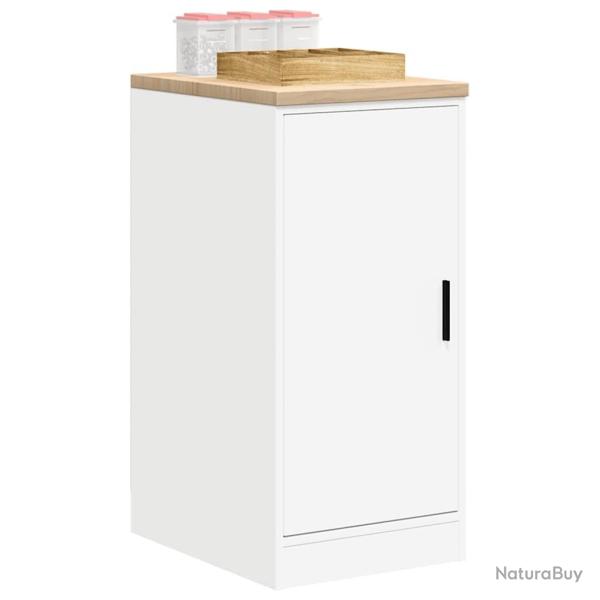 Armoire de rangement de garage blanc 40x51x85 cm bois de pin alsavelo