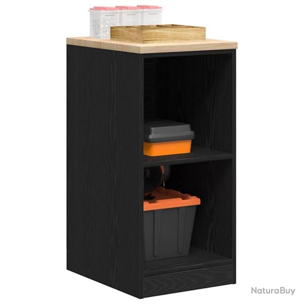 Armoire de rangement de garage noir 40x51x85 cm bois de pin alsavelo