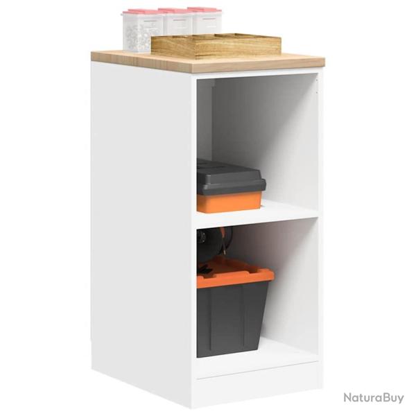 Armoire de rangement de garage blanc 40x51x85 cm bois de pin alsavelo