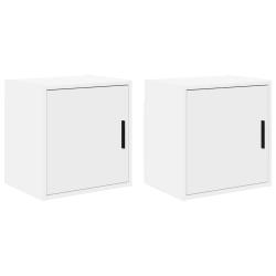 Armoires murales de garage 2 pcs blanc bois d'ing&eacute;nierie