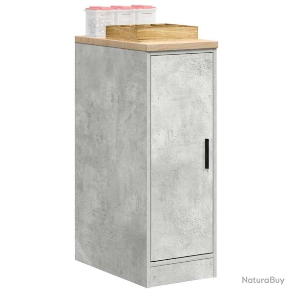 Armoire de rangement de garage gris bton 30x51x85 cm bois pin alsavelo