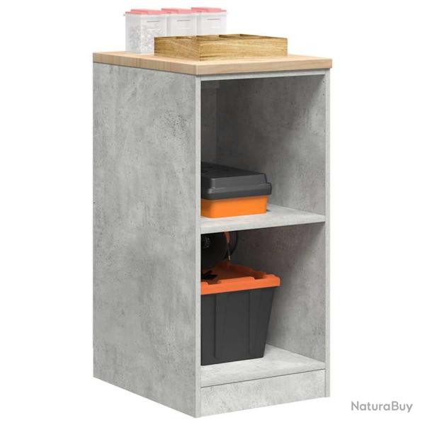 Armoire de rangement de garage gris bton 40x51x85 cm bois pin alsavelo