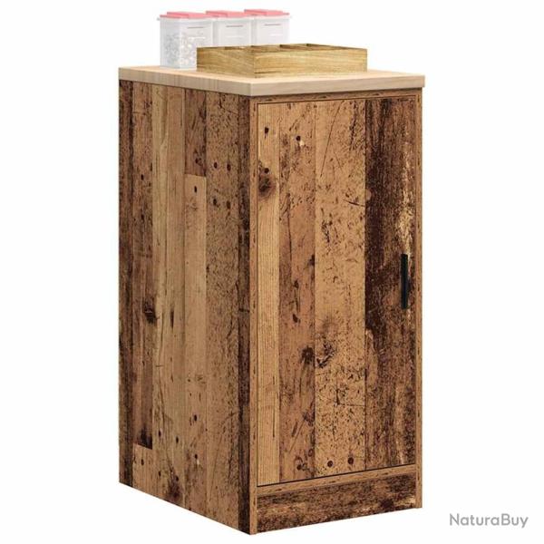 Armoire de rangement de garage vieux bois 40x51x85 cm bois pin alsavelo