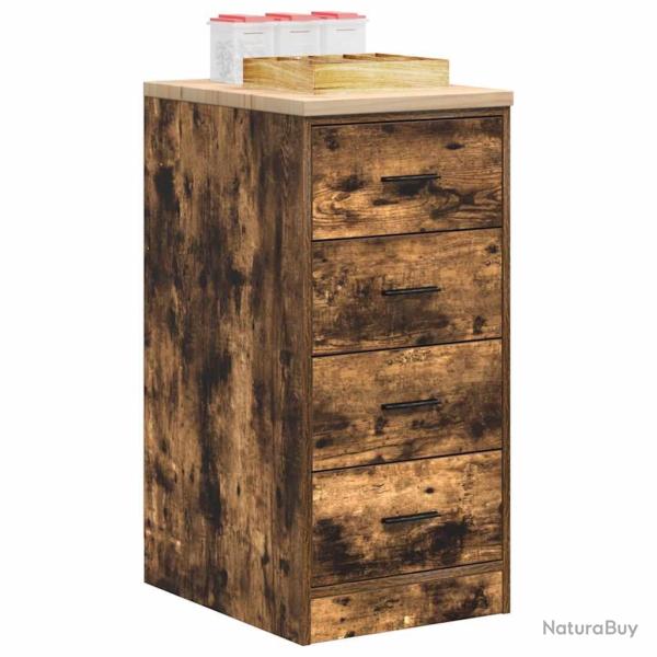 Armoire de rangement de garage chne fum 40x51x85 cm bois pin alsavelo