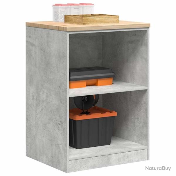 Armoire de rangement de garage gris bton 60x51x85 cm bois pin alsavelo