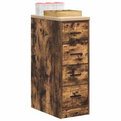 Armoire de rangement de garage ch&ecirc;ne fum&eacute; 30x51x85 cm bois pin