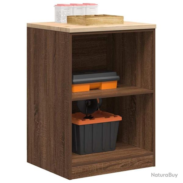 Armoire de rangement de garage chne marron 60x51x85cm bois pin alsavelo
