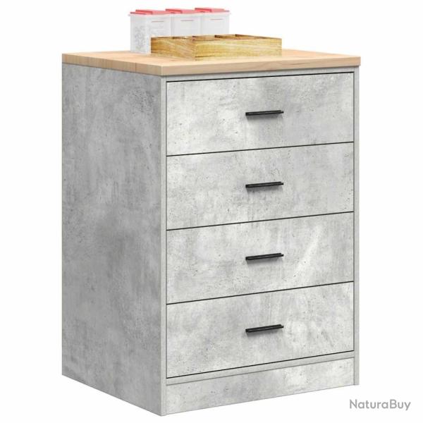 Armoire de rangement de garage gris bton 60x51x85 cm bois pin alsavelo