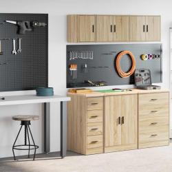 Armoires de garage 2 pcs ch&ecirc;ne sonoma bois d'ing&eacute;nierie