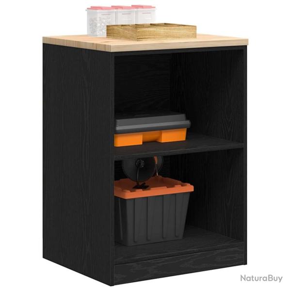 Armoire de rangement de garage noir 60x51x85 cm bois de pin alsavelo