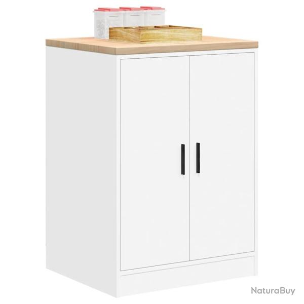 Armoire de rangement de garage blanc 60x51x85 cm bois de pin alsavelo