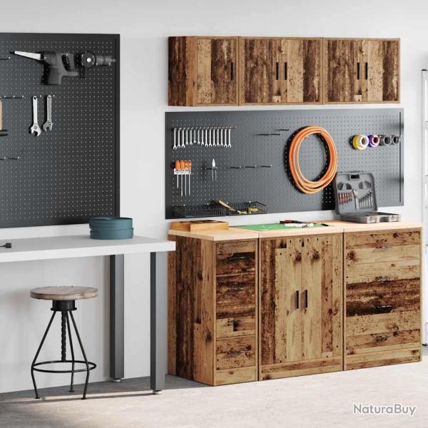 Armoires de garage 2 pcs vieux bois bois d'ingnierie alsavelo