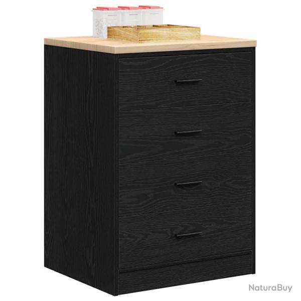 Armoire de rangement de garage noir 60x51x85 cm bois de pin alsavelo