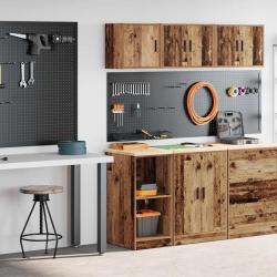 Armoires de garage 2 pcs vieux bois bois d'ingénierie alsavelo