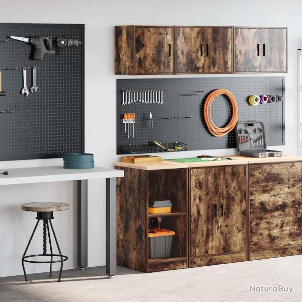 Armoires de garage 2 pcs ch�ne fum� bois d'ing�nierie