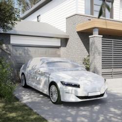 Demi-housse de voiture avec crochets argent&eacute; M PEVA alsavelo