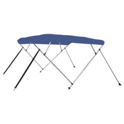 Auvent bimini &agrave; 4 arceaux Bleu 243x210x137 cm