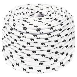 Corde de bateau tress&eacute; Blanc 6 mmx100 m Polyester